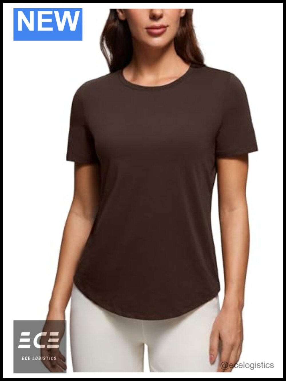 CRZ YOGA Pima Cotton Crewneck T-Shirt Short Sleeve